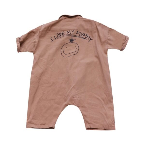 I Love My Mummy Jumpsuit | Khaki  2y - Designed by Xiao Tongma