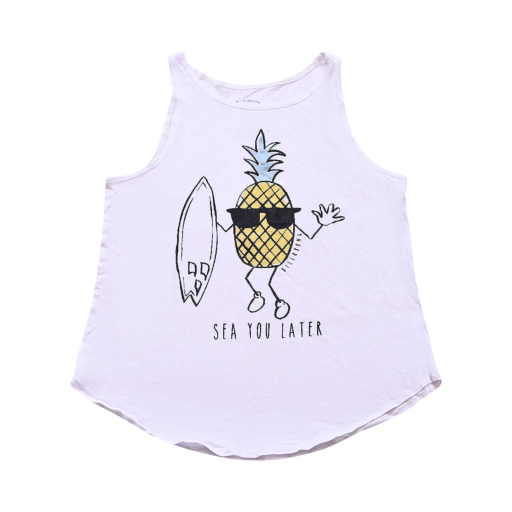 Sea You Later Tank Top  | White Multi  10/12y - Designed by BILLA BONG