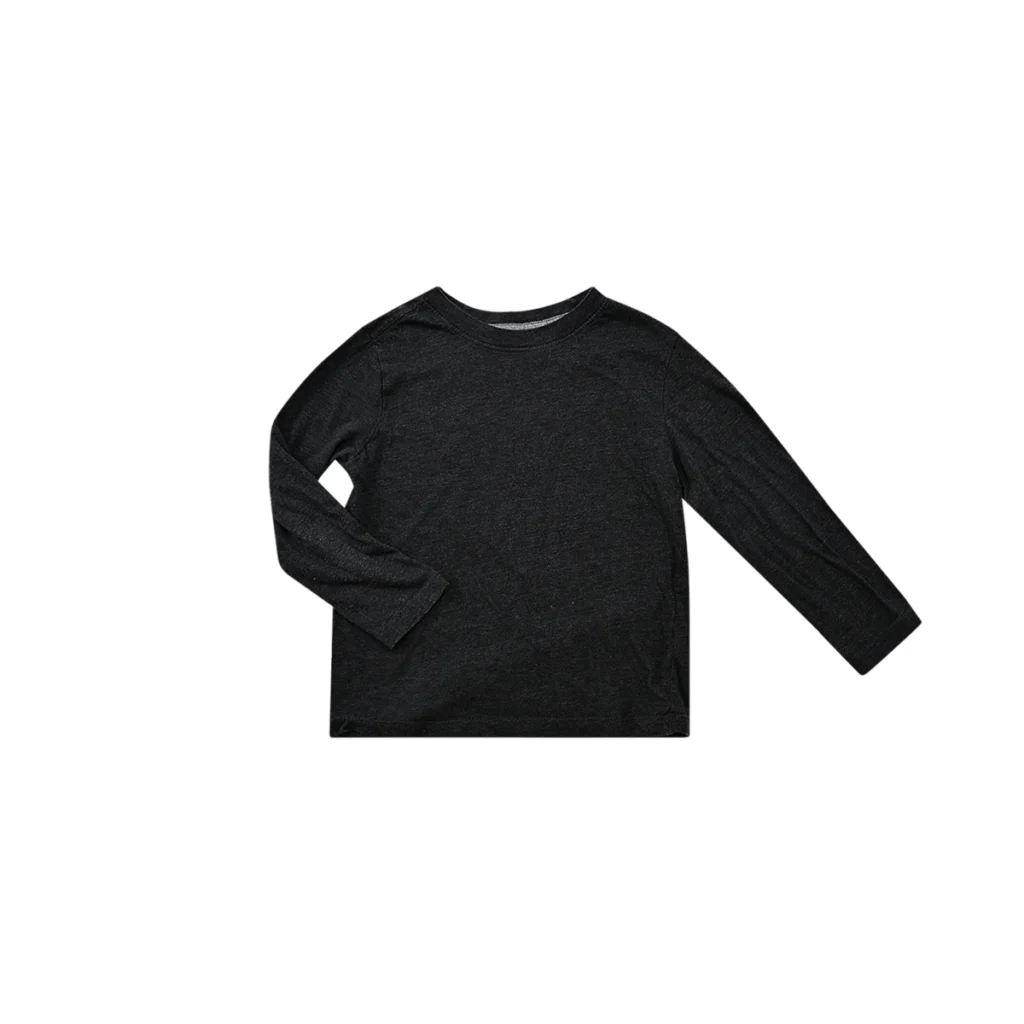 Classic Long Sleeve T-Shirt | Heather Black  6/7y - Designed by Old Navy