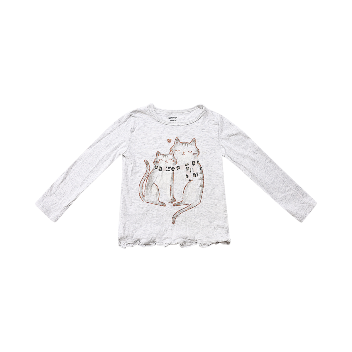 DSC 2623 Kitten Friends Long Sleeve | Light Heatherd Grey 4y - Designed by Carter's