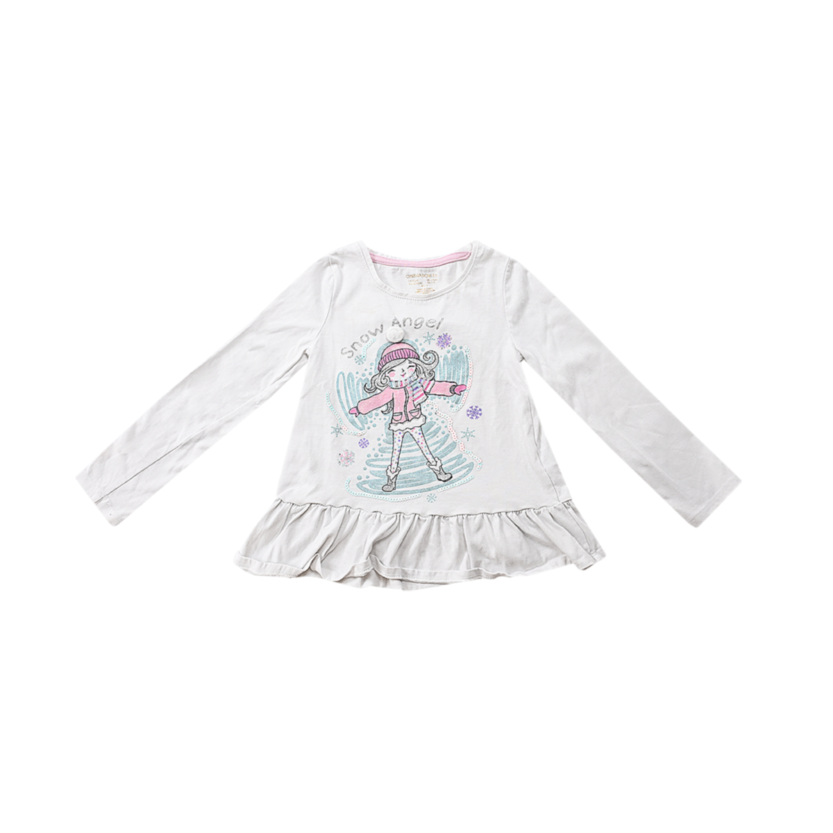 DSC 2630 Snow Angel Ruffle Top | White Multi 5/6y - Designed by CYNTHIA ROWLEY