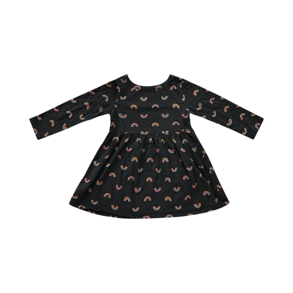 Rainbow Print Dress  | Charcoal  2y - Designed by CAT & JACK