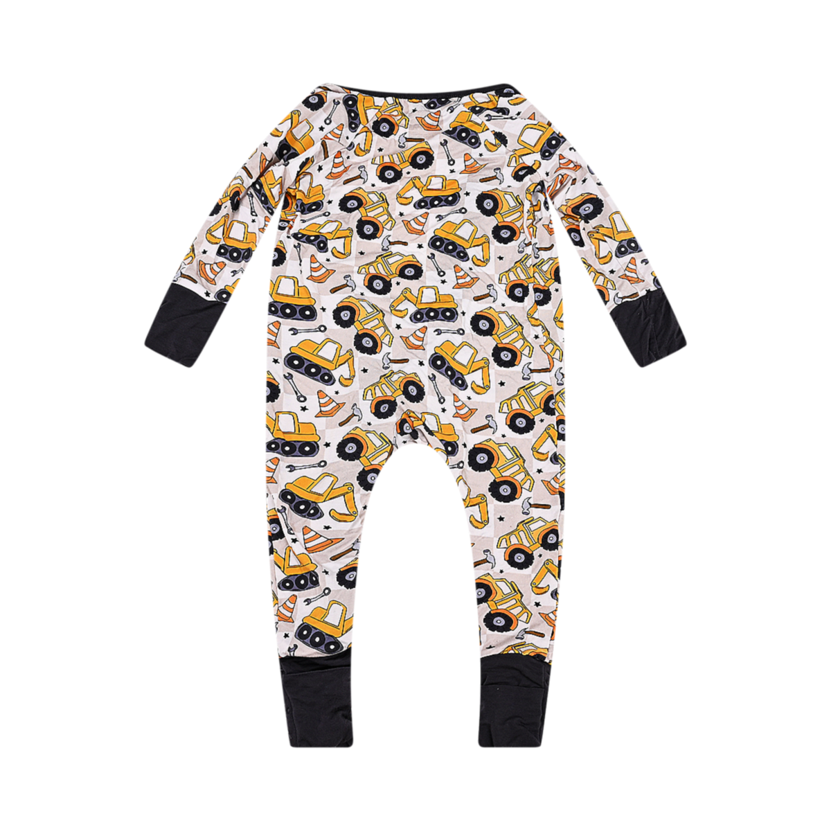 DSC 1734 Little Builder Zip Sleeper | White Multi 18m - Designed by CADEN LANE