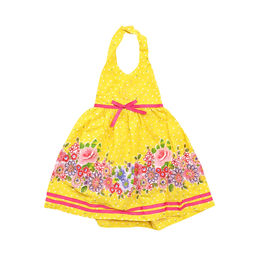 Floral Halter Dress  | Sunshine Yellow  5y - Designed by BLUEBERI BOULEVARD