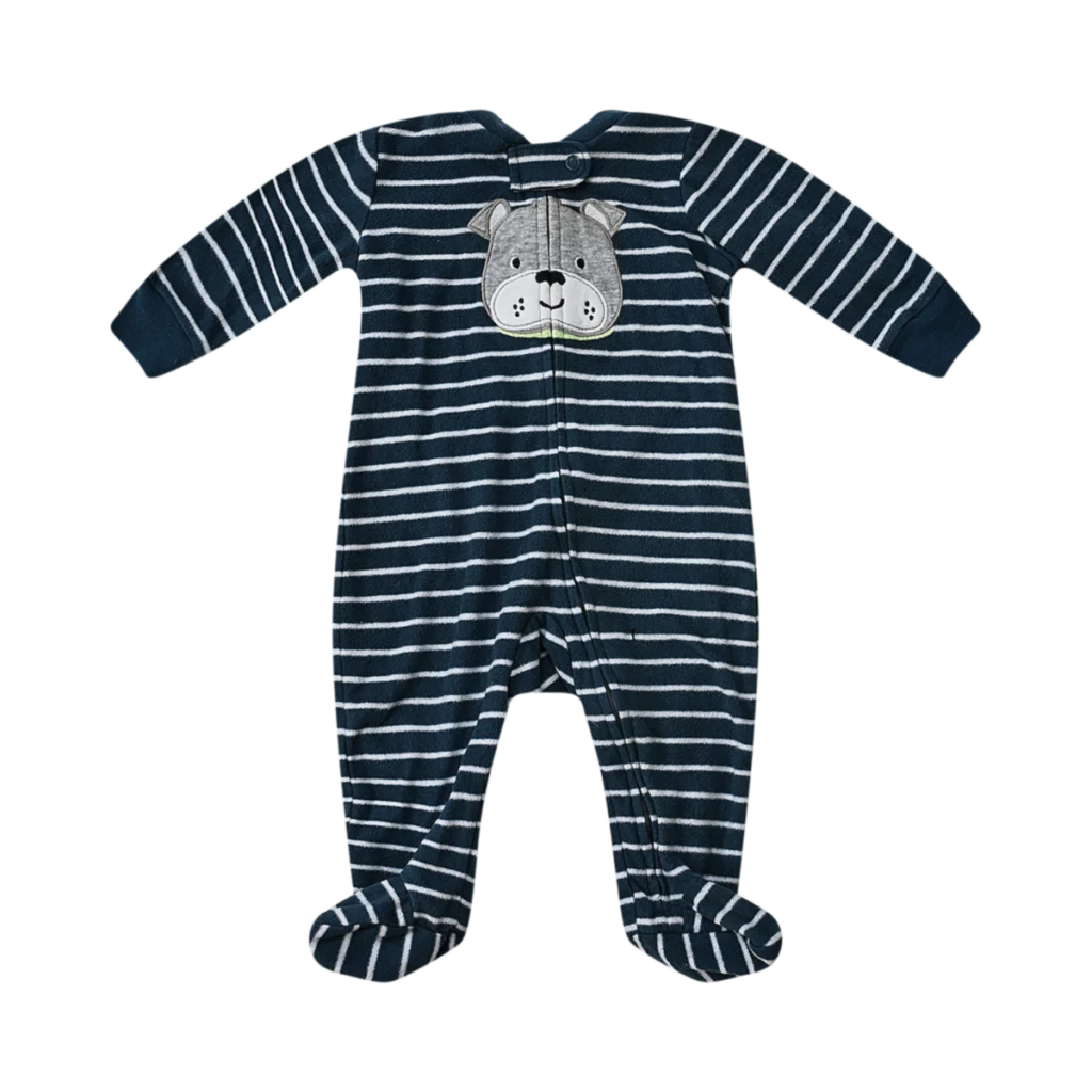 Striped Bear Sleeper  | Navy  6m - Designed by Carter's