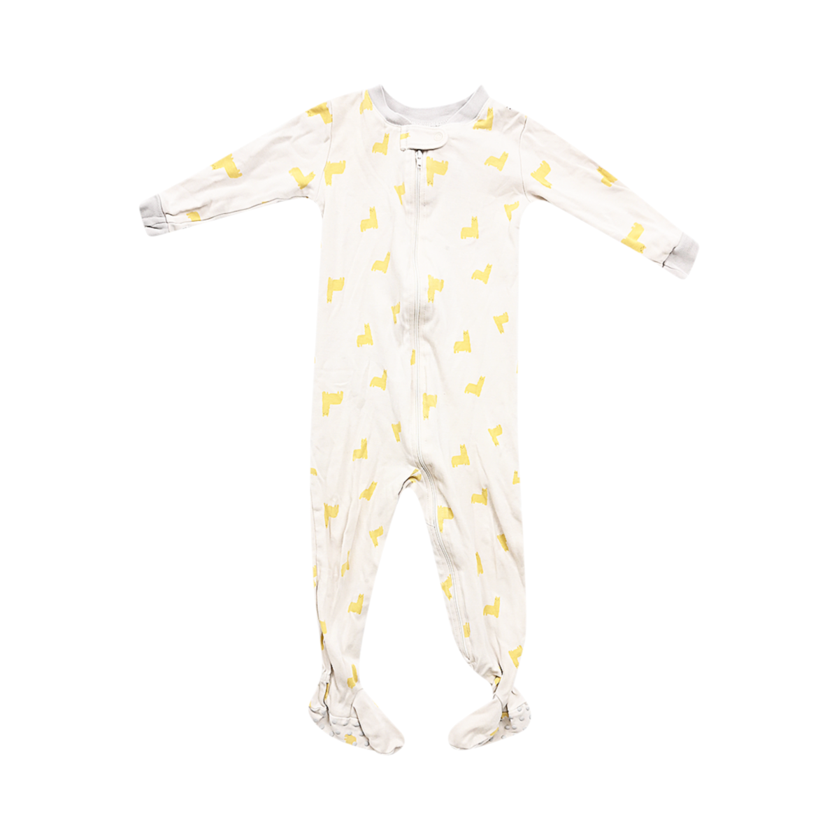 DSC 3314 Llama Print Sleeper | White Multi 24m - Designed by ROCKIN' BLINKS