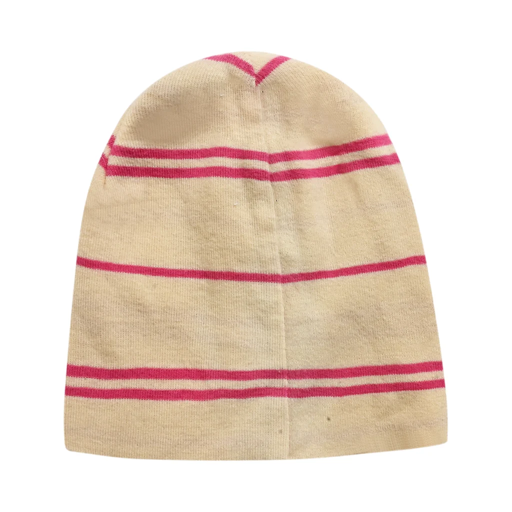 Striped Knit Beanie  | Pale Yellow  O/S - Designed by Unknown